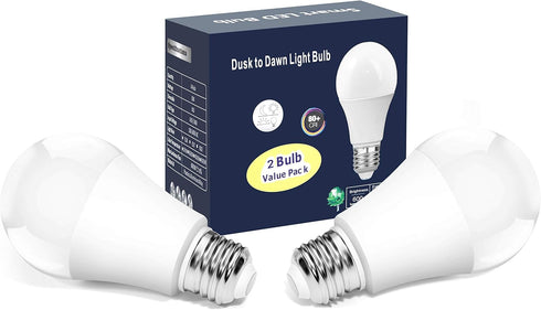 Torkase 13W Dusk to Dawn Light Bulbs- No Timer Required, 1100lm(100W Equivalent), 6000K Daylight, E26 A19 Automatic Sensor LED Bulbs, Built-in Pho...