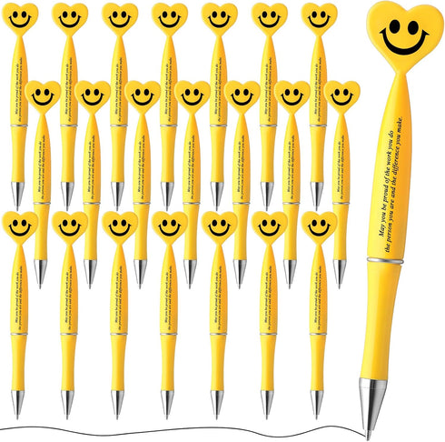 50 Pcs Employee Appreciation Gifts Thank You Pens Inspirational Quote Pen Smile Face Pens Heart Shaped Pens Motivational Ballpoint Pens for Cowork...