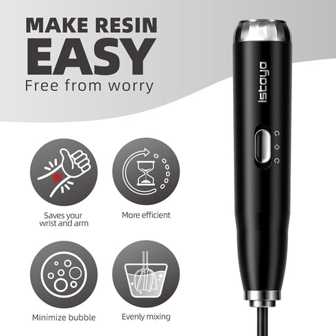 ISTOYO Premium Resin Mixer, Handheld Battery Epoxy Mixer for Saving Your Wrist, Epoxy Resin Mixer Pro, Resin Stirrer for Resin, Resin Molds, Silic...