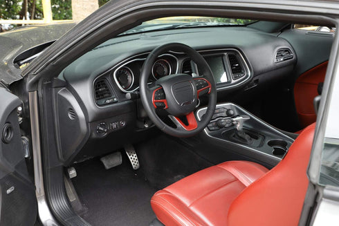 JeCar Steering Wheel Cover Interior Decoration Trim Kits Compatible with Dodge Challenger/Charger 2015-2023/Durango 2014-2020 & Grand Cherokee 201...