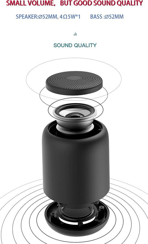 Bluetooth Speaker, Outdoor, Portable, Waterproof, Wireless Speaker, Dual Pairing, Bluetooth 5.0, Loud Stereo Sound, Strong Bass, 6 hrs Playtime fo...