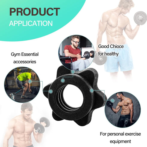 6 Pcs 25mm Spinlock Collars, Dumbbell Hex Nut Anti-Slip Dumbbell Rod Nut 1 Inch Standard Barbell Screw Collar Dumbbell Screw Collar for Dumbell We...
