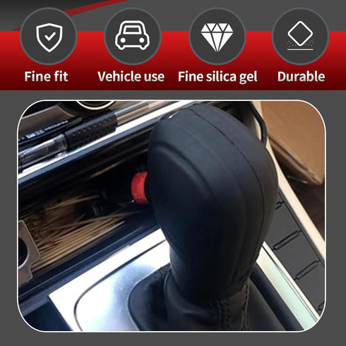 2 PCS Car Silicone Gear Shift Protector, Anti-Slip Flexible Protective Cover for Shift Knob, Waterproof Easy-Grip Shifter Cover, Universal Automat...