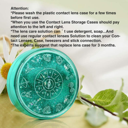 Contact Lens Case, Bling Constellations Contact Lenses Cases with Tweezers Remover Tool Mirror Solution Bottle Portable Contact Lens Storage Conta...