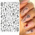 Butterfly Nail Stickers 3D Self-Adhesive Rose Nail Art Stickers Gothic Design Star Nail Decals Black Sun Moon Flame Flower Nail Art Supplies for W...