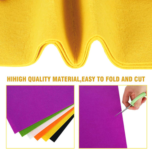 Whaline 18Pcs Halloween Felt Fabric Sheets Black Orange Assorted Soft Thick Craft Felt Pack for DIY Craft Sewing Patchwork Art Projects, 7.9 x 11....