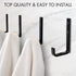 KIBAGA Stylish Bathroom Towel Hooks for Wall Mount Set of 4 - Beautiful, Sturdy & Easy to Install Metal Wall Hangers - Space Saving Matte Black To...