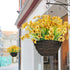 12 Bundles Artificial Flowers Outdoor UV Resistant Flowers No Fade Faux Plastic Plants Garden Porch Window Box Decorating (Yellow)...