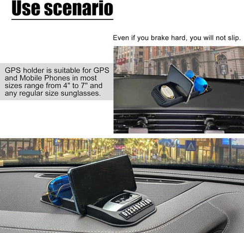Anti-Slip Gel Pad Car Dashboard Stand for Navigation Cell Phone, Black......
