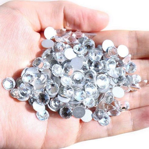 Onwon 288 Pieces SS34 / 7mm Clear Crystal Flat Back Brilliant Round Rhinestones Glass Stones Glitter Gems Transparent Faux Diamond (Clear)...