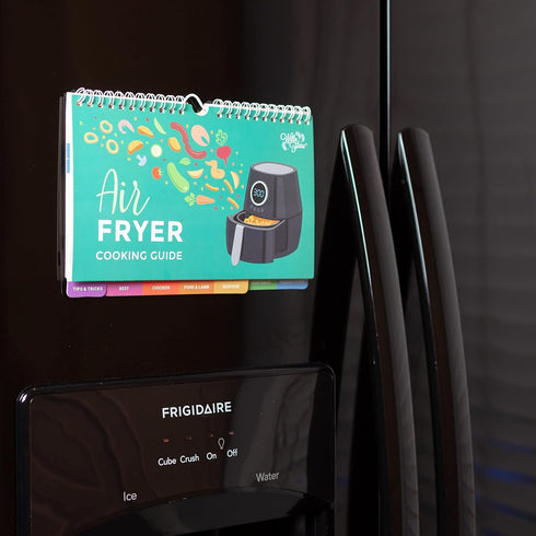 Willa Flare Air Fryer Magnetic Cheat Sheet Cooking Times Reference Guide for 80 Foods - Flip Chart and 6 Vinyl Decal Stickers | Perfectly Fry Fami...