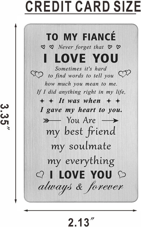to My Fiancé Gifts - I Love You Future Husband Gifts for Birthday Wedding Anniversary Engraved Wallet Card Gifts...
