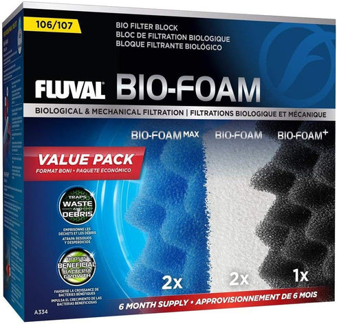 Fluval 106/107 Bio Foam Value Pack, Replacement Aquarium Filter Media...
