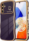 MINSCOSE for Samsung Galaxy A14 5G Phone Case,Luxury Cute Curly Wave Frame with Love Heart Plating Pattern,Raised Full Camera Lens Protection Cove...