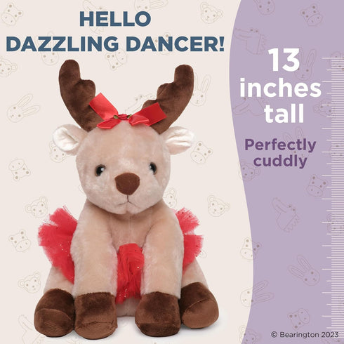 Bearington Dazzling Dancer Ballerina Plush, 13 Inch Stuffed Reindeer, Christmas Stuffed Animal...