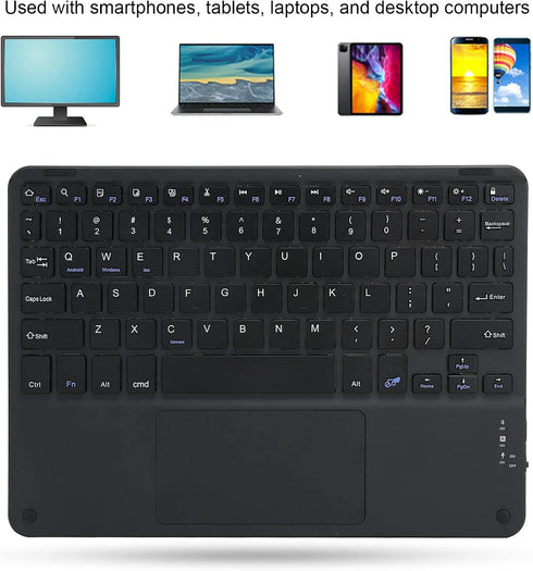 Bluetooth Keyboard, Multi?Function Scissor Keyboard with Touchpad External Computer 10in Ultra-Slim Portable Keyboard(Black)...
