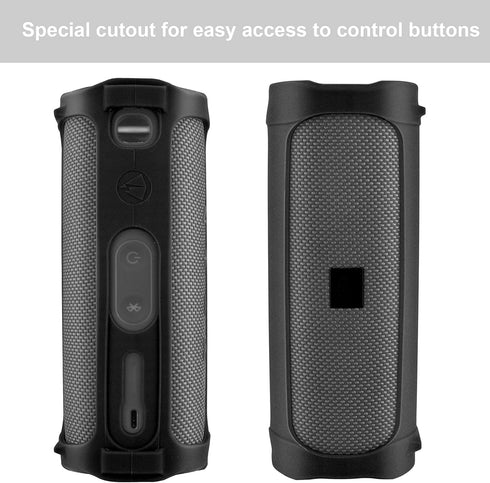 TXEsign Silicone Case for JBL Flip 5 Waterproof Portable Bluetooth Speaker Travel Carrying Pouch Protective Cover with Hand Strap(Black)...