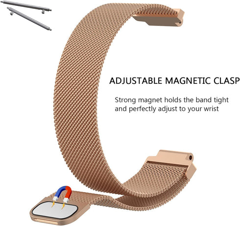 Compatible with Galaxy Watch 3 45mm/Samsung Galaxy Watch 46mm/Gear S3 Frontier/Classic Band, 22mm Stainless Steel Strap Replacement for Pro/Samsun...