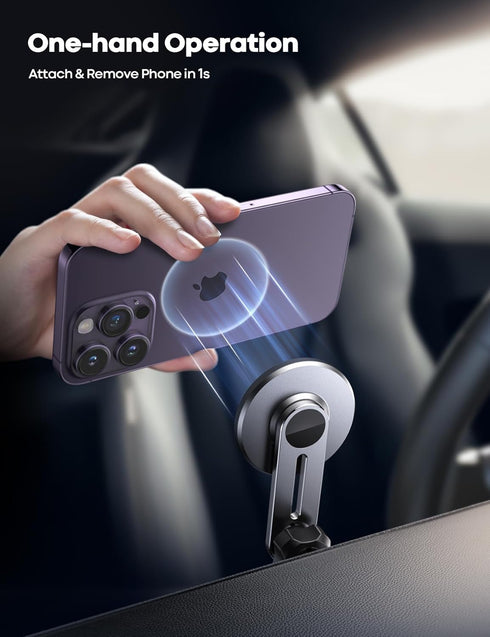 Lamicall Car Phone Holder Mount for MagSafe Magnetic Phone Holder for Car, Hands Free iPhone Car Holder Mount for iPhone 14 13 12 Pro Plus Max Min...