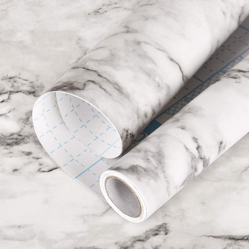 Mecpar Marble Wallpaper 17.7" x 118" Marble Contact Paper Peel and Stick Wallpaper Grey White Marble Wallpaper Self Adhesive Waterproof Wallpaper ...