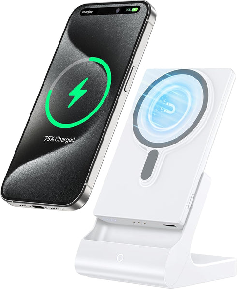 Magnetic Wireless Charger for iPhone: Portable Power Bank 5000mAh - Detachable Mag-Safe Battery Pack Compatible with iPhone 15 14 13 12 Pro Max Pr...