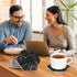 Cool Black Marble Coaster Set with Holder Hexagon Absorbent Coasters Modern Ceramic Coster 6 Pack Best Stone Drink Coaster Beverage Coffee Table D...