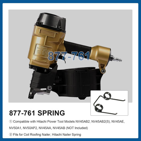 877-761 877761 Feeder Spring for Coil Roofing Nailer Compatible with Hitachi NV45AB2 NV83A/A2 NV50AP2 NV65AC (6/Pack)...