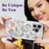 Compatible for iPhone 14 Pro Max Case Cute Aesthetic - Glitter Clear Phone Case with Camera Protector - Lovely Flowers Cover with Wrist Strap Desi...