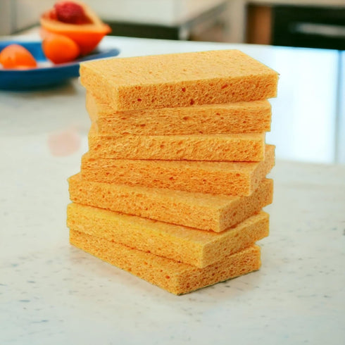 8-Pack Cellulose Sponges Compressed Kitchen Sponges Pack, Dish Washing Scrubbers Pop Up Sponges Scrub Sponges Cleaning Sponge without Scratching...