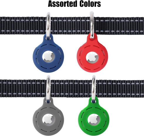 Airtag Dog Collar,Silicone Tracking Airtag Dog Collar Holder, Durable and Lightweight Airtag Collar for pet,Apple AirTag for pet Collar (2 pack)(R...