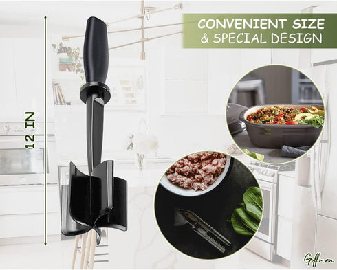 2 Pcs Meat Chopper for Ground Beef - Heat Resistant Ground Beef Smasher for Hamburger Meat - Nylon Hamburger Chopper Utensil - Ground Meat Chopper...