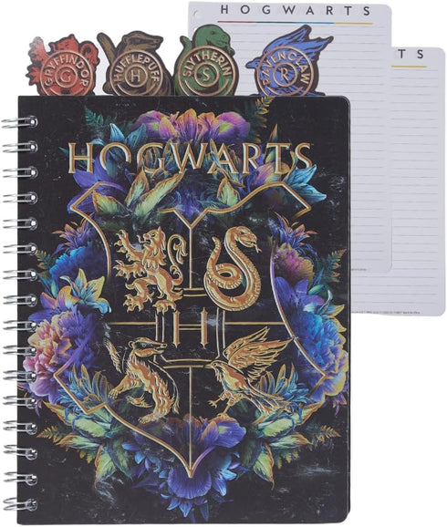 Innovative Designs Harry Potter Hogwarts Tab Journal Notebook, Spiral Bound, 96 Lined Pages, 8 x 7 inches, Black...