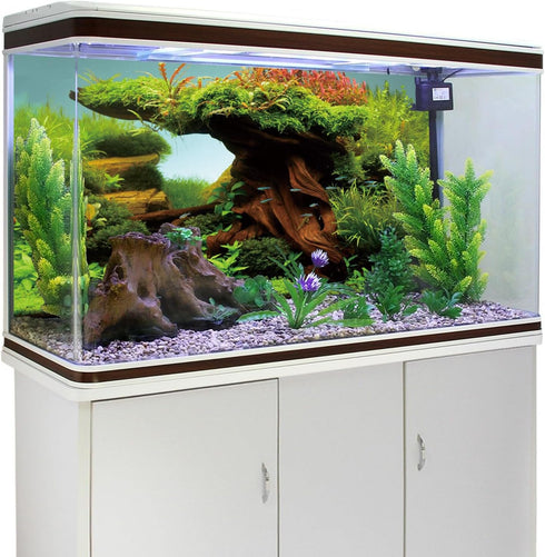 AWERT 48x24 inches Wood Fish Tank Background Seaweed Aquarium Background River Bed & Lake Aquarium Background Vinyl Background...