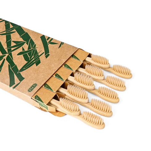 Bamboo Toothbrushes Soft Bristles 10 Pack, Biodegradable BPA Free Soft Bristles Toothbrushes for Adult, Eco-Friendly, Natural Wooden Organic Tooth...