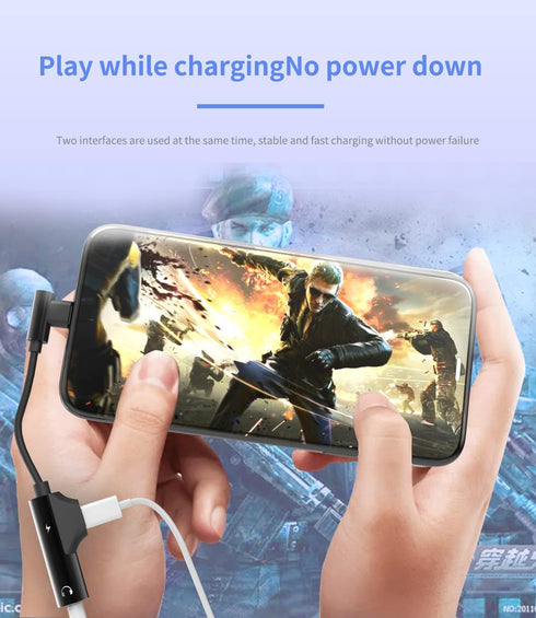 Iphone Adapter Lightning to 3.5mm Headphone AUX Jack Audio Dongle Cable Charge 2 in 1 Splitter(2pack) MFI Certified Compatible With 7 8 X XR XS 13...