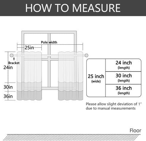 MRTREES Sheer Tier Curtains Beige Kitchen 36 inches Long Bathroom Short Curtains Sheers Transparent Voile Half Window Treatments Rod Pocket Light ...