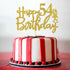 Gold Glitter Happy 54th Birthday Cake Topper - 54 Sign Cake Topper - Cheers to 54 Years Party Supplies - 54th Birthday Party Decoration...