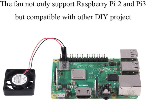 Aokin for Raspberry Pi Cooling Fan DC 5V/3.3V Brushless CPU Cooling Fan with Screws for Raspberry Pi 4 B, Pi 3 B+, Pi 3 B, Pi 2 B, Pi 1 B+, RetroF...