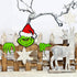 Christmas Decorations Outdoor - Fence Yard Sign with Hand Head for Holiday Christmas Fence Peeker Decorations...