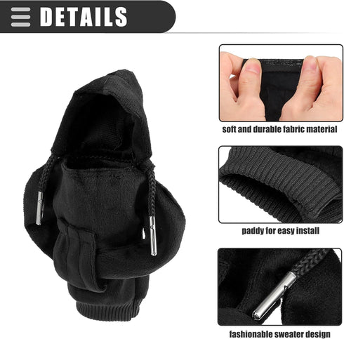 Motoforti Universal Car Gear Shift Cover Shift Knob Cover, Gear Stick Cover Shift Gear Cover, Fashionable, Fabric, Black...