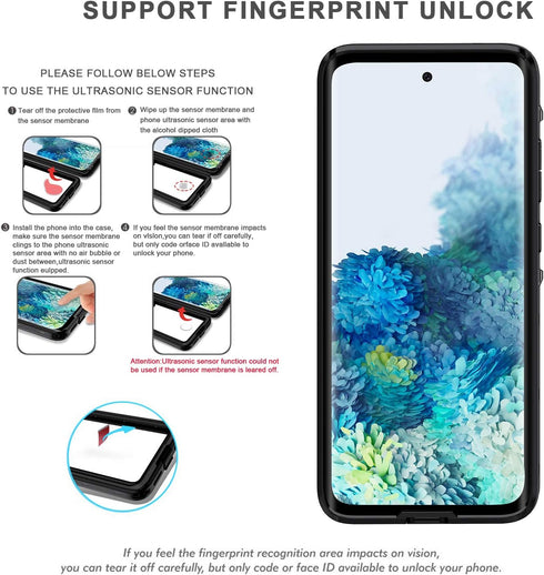 Lanhiem for Samsung Galaxy S20 Case, IP68 Waterproof Dustproof Shockproof Case with Built-in Screen Protector, Heavy Duty Full Body Protective Cov...