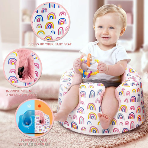 IPOZITO Rainbow Baby Bumbo Seat Cover - Comfortable Floor Seat Cover for Baby Girl and Boy...