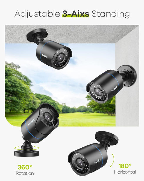 SANNCE 1080P Security Camera AHD/TVI/CVI/CVBS 4-in-1 CCTV Camera IP66 Weatherproof Analog CCTV Surveillance Bullet Camera Indoor Outdoor, 100ft Ni...
