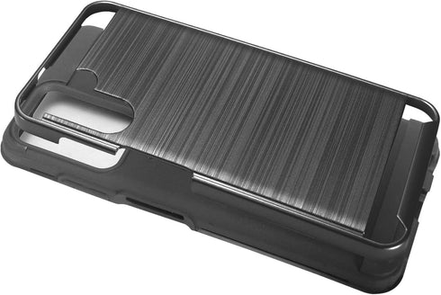 for Samsung Galaxy A13 5G (SM-A136), Galaxy A04S (SM-A047) - Brushed Style Defender Hard Phone Case - CS3 Black...