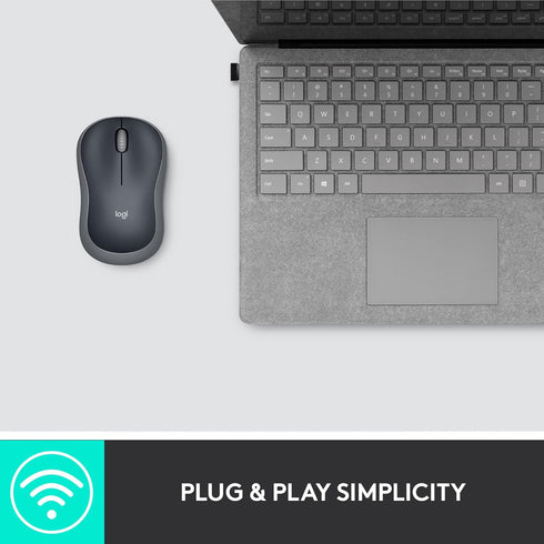 Logitech M185 Wireless Mouse, 2.4GHz with USB Mini Receiver, 12-Month Battery Life, 1000 DPI Optical Tracking, Ambidextrous PC/Mac/Laptop - Swift ...