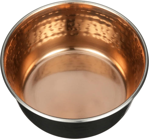 Neater Pet Brands Hammered Decorative Designer Bowls - Luxury Style Premium Dog and Cat Dishes (Small, Black Copper)...