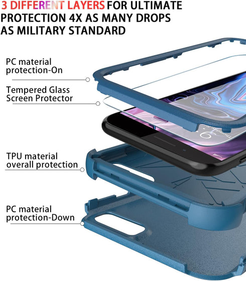 Diverbox Designed for iPhone 8 Plus case iPhone 7 Plus case with Screen Protector Heavy Duty Shockproof Shock-Resistant Cases for Apple iPhone 8 /...