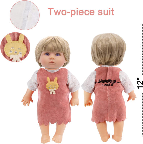 Girl Doll Clothes and Accessories 6 Sets Doll Clothes for 12 Inch Dolls Alive-Baby Doll Clothes Dress Pajamas Lovely Baby Doll Outfits Accessories...