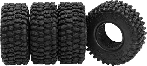 4PCS HIRCQOO 1.0" SCX24 Rubber Crawler Mud Terrain Micro Rubber Tire Compatible with Axial 1/24 Gladiator Bronco B17 C10 JLU Deadbolt RC Crawler C...