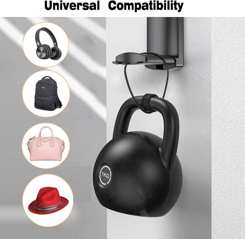 Headphone Stand - Foldable Headset Wall Mount Holder Adhesive Gaming Headphone Hanger Hook Earphone Clamp for Most Headphone (White), HK-01-WH...